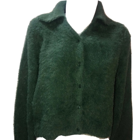 Wild Fable NWT multiple colors sizes Fuzzy Cardigan Sweater Green - Picture 2 of 5